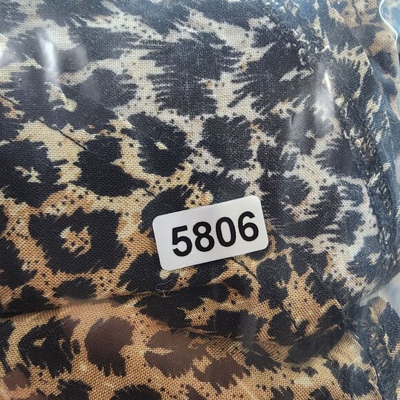 Women's Vintage Cactus Flower Leopard Print Button-Up Shirt Rayon Long Sleeve S - Picture 11 of 11